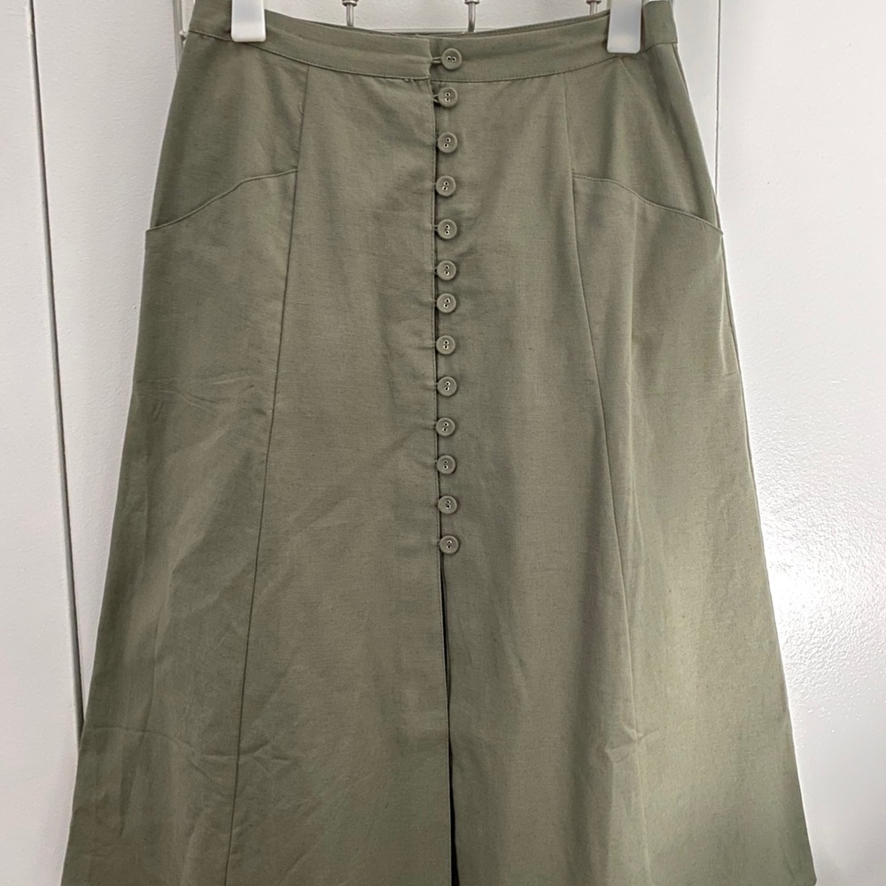 ASOS DESIGN midi skirt with button front